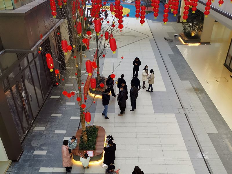 冠源生态地铺石 | 重庆潼南时代广场，芝麻黑白灰
